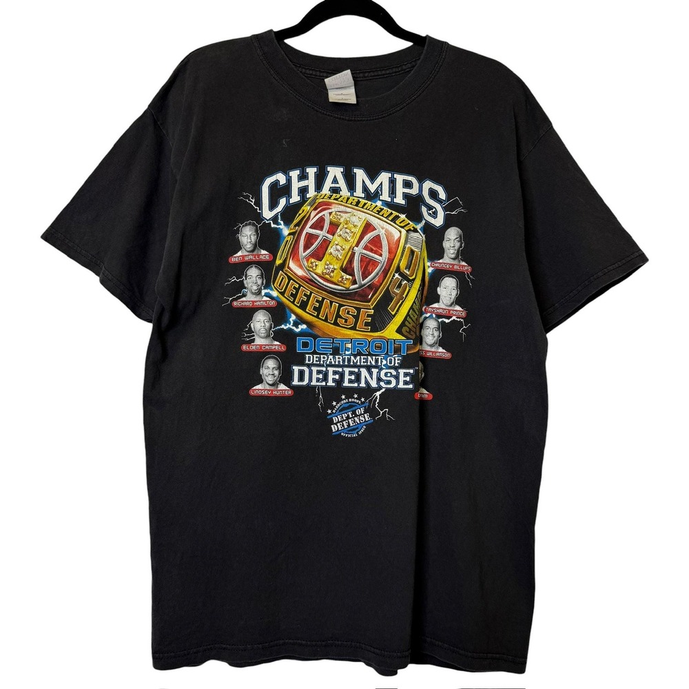 Vintage Y2K 2004 Detroit Pistons  NBA Championship Ring Shirt XL Bad Boys NBA
